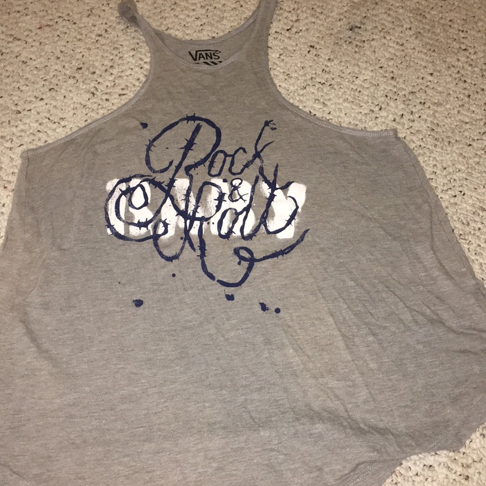 Flowy “Rock and roll baby” Vans tank top